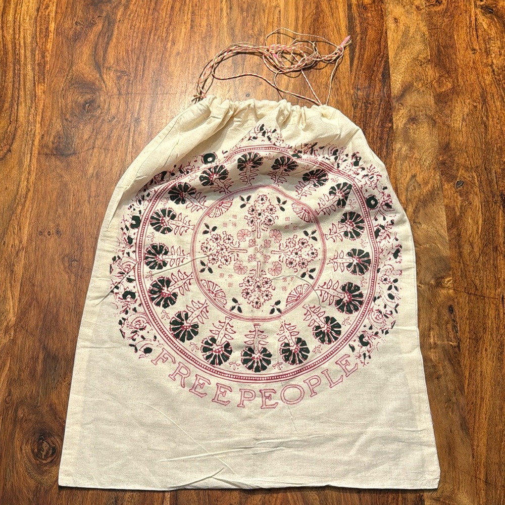 Free people large drawstring sack bag mandala design  - New